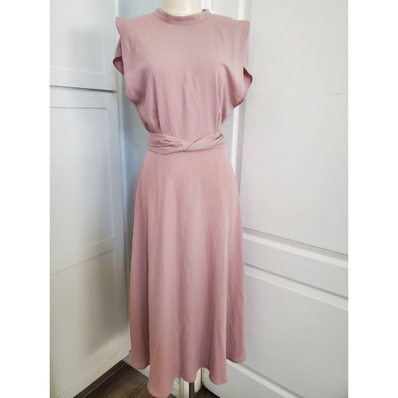 ASOS Dresses & Skirts - Nwt Asos A-line Midi Dress With Cutout Back In Mauve Pink Size 4